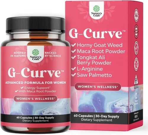 Vista 10 de Natures Craft G Curve Horny Goat Weed para Mujeres - Mezcla Femenina Vigorizante con Raíz de Maca Femenina y Tribulus Terrestris Energía Mejorada