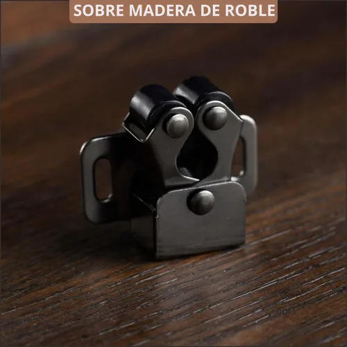 Vista 6 de Keenkee 2 piezas de cierre de gabinete con pestillo de doble rodillo, hardware para puertas de armario, negro niquelado Hardware para cierres