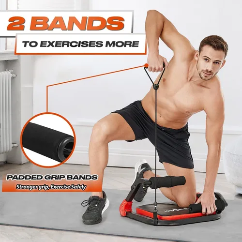 Vista 11 de Yes4All Máquina de Abdominales para Cuerpo Total y Core Abdominal, Sentadillas Bloqueables con Mango Ergonómico de Espuma y 2 Bandas de Resistencia