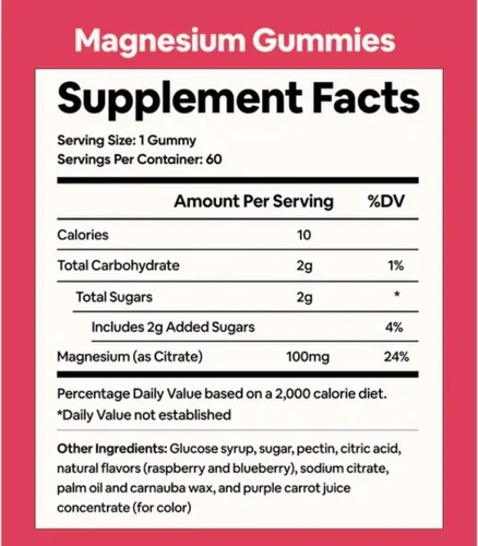 Vista 2 de Black Girl Vitamins - Gomitas de magnesio, para el sueño, la inmunidad y el apoyo óseo. Suplemento de citrato de magnesio con (100 mg) por porción