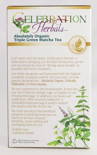 Vista 6 de CELEBRATION HERBALS Triple Green Matcha Tea Org 24 Bolsa, 0.02 libras