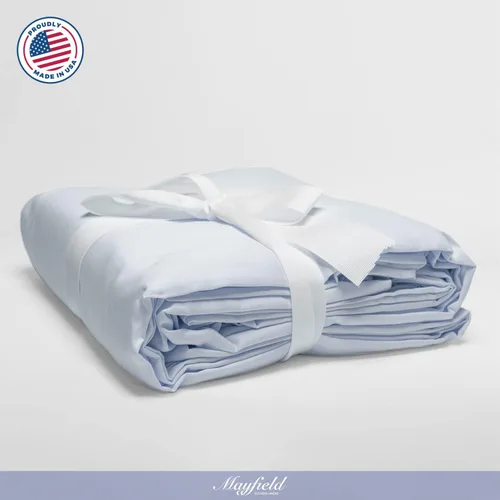Vista 8 de Mayfield Juego de funda de edredón para cama King con fundas de almohada, fabricado en Estados Unidos, 100% algodón, juego de funda de edredón