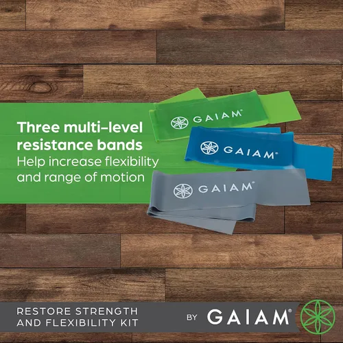 Vista 3 de Gaiam Juego de bandas de resistencia para restaurar la fuerza y la flexibilidad
