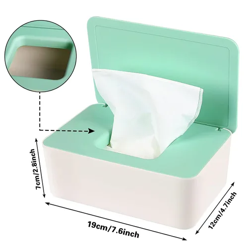 Vista 2 de NOVWANG Paquete de 3 dispensadores de toallitas para bebés con tapas, mantiene las toallitas frescas, contenedor de toallitas recargables con diseño