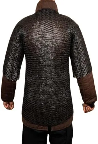 Vista 3 de 9 MM ID MS plana remachada con arandela Haubergeon Chain Mail Armor Camisa de media manga