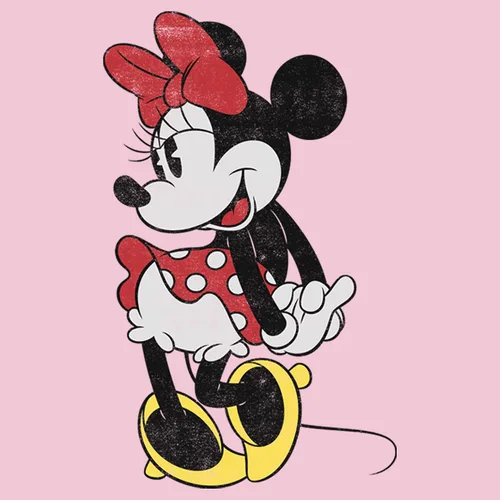 Vista 2 de Disney Characters Classic Minnie Girl's Solid Crew Tee