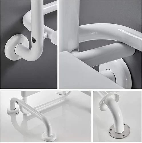 Vista 7 de Silla de ducha para ducha interior, asiento de ducha plegable para ancianos, silla de ducha montada en la pared con pierna ajustable, capacidad