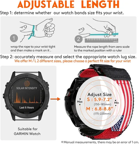 Vista 3 de Compatible con la Correa de Reloj Garmin, Correa Deportiva de Nylon Super Resistente con Diseño de Bucle Tejido