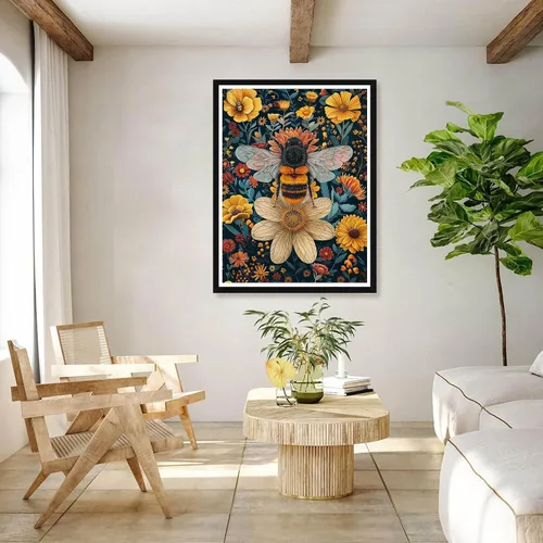 Vista 4 de Bimkole Kits de arte de diamantes 5D para adultos, abejas, taladro completo, juego de bordado de diamantes de imitación, pintura con diamantes, arte