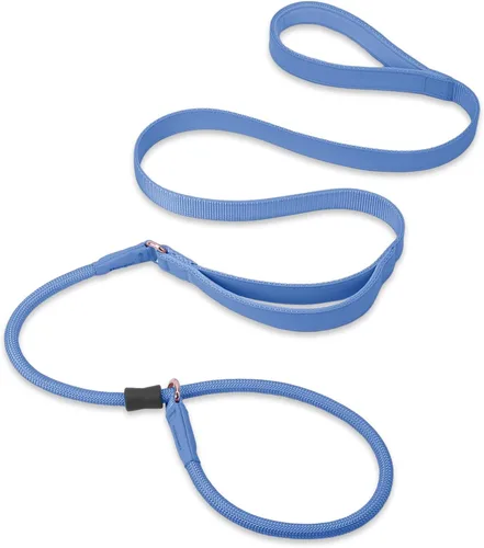 Vista 10 de Correa antideslizante para perro, correa de entrenamiento para perros con doble asa, correa antideslizante de cuero suave y collar, correa de nailon