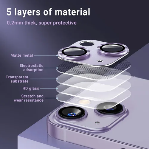 Vista 5 de Korecase - Paquete de 2 protectores de lente de vidrio templado 9H para iPhone 12 Pro Max, película antiarañazos, cobertura completa, compatible