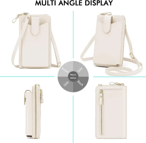 Vista 2 de Peacocktion - Bolso pequeño para teléfono celular, para mujeres, minibolso de hombro ligero para cruzarse por el cuello, con ranuras para tarjetas