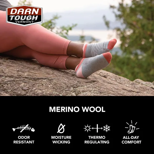 Vista 5 de Darn Tough Vermont Calcetines ligeros para correr Element No Show Tab para mujer (estilo 1112)