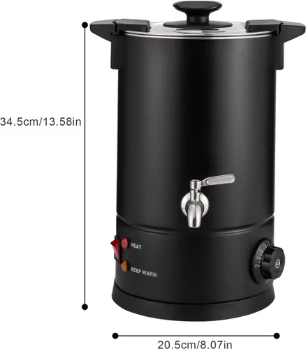 Vista 5 de Urna de café, cafetera eléctrica de 8 litros con control de botón de encendido y apagado fácil, calentamiento rápido de 1000 W que hace hasta 30
