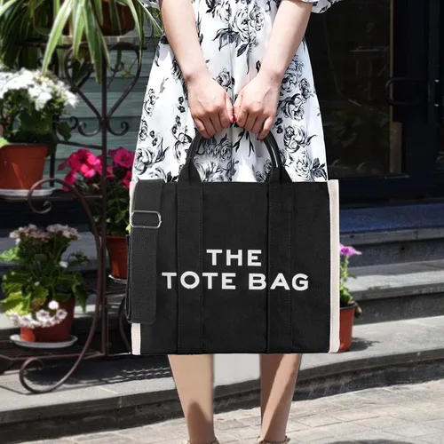 Vista 5 de The Tote Bag for Women, CanvasLeather Tote Bag with Zipper Sturdy Tote Purse Crossbody Hand Bag for School, Travel