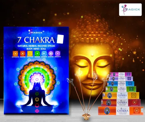 Vista 8 de Juego de regalo de varillas de incienso Chakra 140 varillas de incienso para aromaterapia, yoga y relajación 7 aromas únicos de alineación