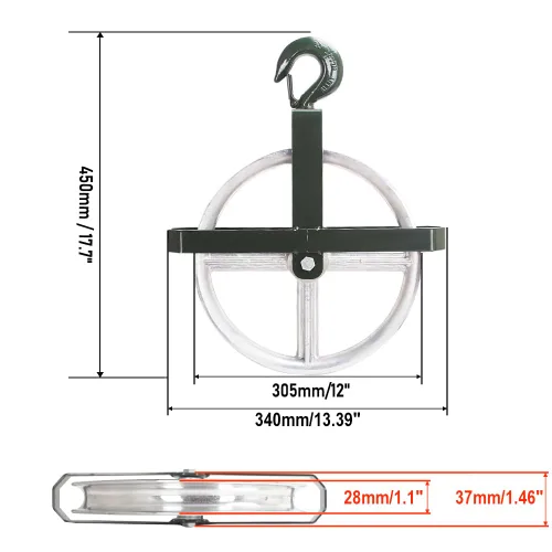 Vista 9 de POPMOON - Polea de alzamiento de andamio de 12 pulgadas, ruedas de aluminio
