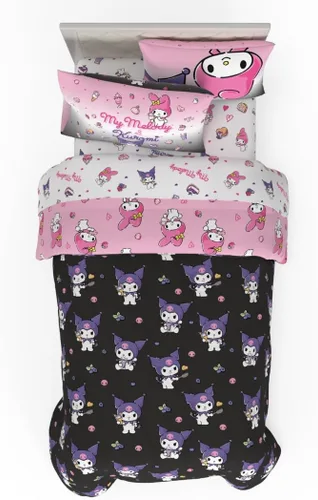 Vista 7 de Franco - Juego de edredón y sábanas supersuaves con funda para niños, 5 piezas, tamaño individual, Hello Kitty
