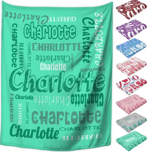 Vista 9 de Manta personalizada con nombre, mantas de franela personalizadas para bebés, niños y adultos con nombre, regalo de Navidad, cumpleaños, día de San