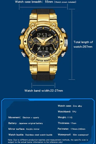 Vista 7 de findtime Relojes de diseñador genial para hombre, color azul, gran cara, relojes para hombres, electrónico único, deportivo, militar, audaz