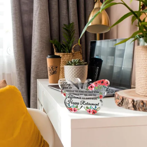 Vista 5 de Chunful Regalos Felices de Jubilación para Mujeres y Hombres Que Te Enorgullezca Recuerdo y Pisapapeles Placa de Jubilación Inspiradora Regalos