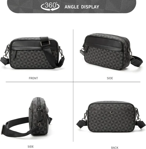 Vista 5 de Bolso cruzado para hombre, bolso de hombro para hombre para ir al trabajo, bolso de viaje Bolso de trabajo para hombre pequeño