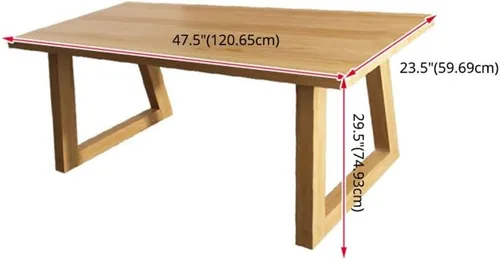 Vista 2 de LAKIQ Moderno juego de mesa de comedor de madera maciza con 4 sillas, mesa de comedor rectangular contemporánea para 4 mesas de conferencias
