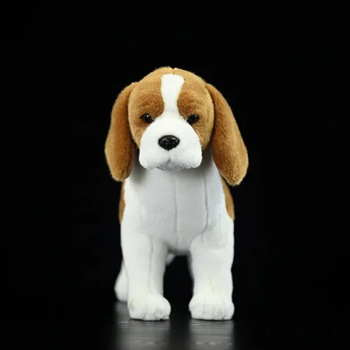 Vista 2 de Almohada de peluche realista Beagle de 11.4 pulgadas, grande, para perro de peluche Lindo cachorro animal, decoración del hogar