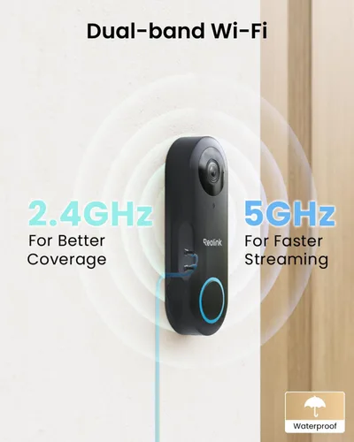 Vista 6 de REOLINK Timbre de video con cámara WiFi, con cable 2K al aire libre, WiFi 5G y 2.4G, ángulo de visión amplio 4:3, detección inteligente