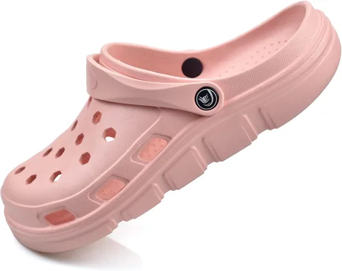 Vista 14 de PIMIO Zuecos de jardín para mujeres y hombres, zapatos de trabajo sin cordones con soporte de arco, zapatos de agua de secado rápido para mujeres