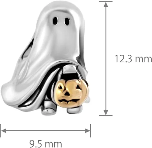 Vista 7 de NARTGO Abalorio de fantasma espeluznante de Halloween compatible con pulseras Pandora