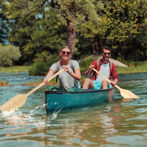 Vista 5 de Remo de madera para canoa de 4 pies, remos de bote con agarre ergonómico, madera premium, acabado protector