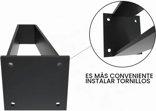 Vista 4 de Orgerphy Juego de 4 patas de banco negras de 4 pulgadas Patas de mesa resistentes en forma de triángulo, patas para muebles Metal negro