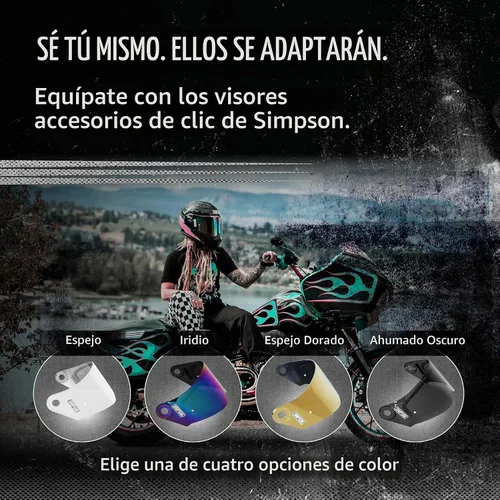 Vista 2 de SIMPSON Mod Bandit Motorcycle Helmet Visor Face Shield