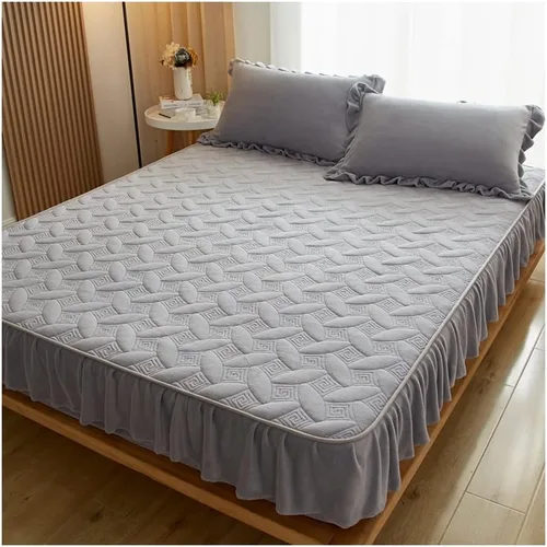 Vista 6 de Sábanas bajeras cómodas de terciopelo, acogedoras y cómodas sábanas bajeras de tamaño individual con sábanas de bolsillo profundo de hasta 10 Marrón