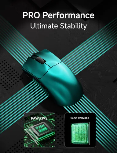 Vista 4 de S9 Max Ratón Inalámbrico para Juegos, Ratón Ergonómico para Computadora de 59G, Tres Modos, 8K Polling, 26K DPI, Sensor Óptico PAW3395, Interruptor