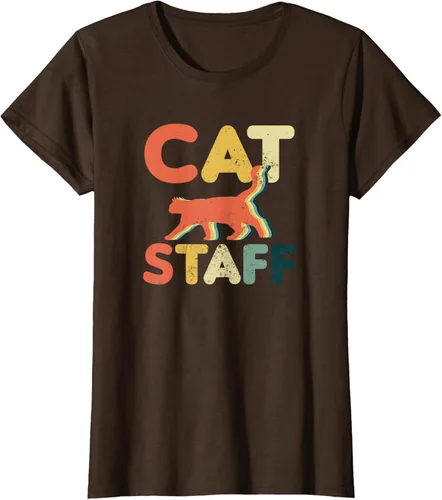 Vista 15 de Cat Servant Design Vintage Retro Staff Gift T-Shirt for Men Women