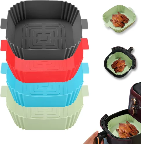 Vista 14 de LYHOLKEER Forros de silicona para freidora de aire Chefman de 6 cuartos de galón, Instant Pot Vortex Plus 6QT XL, 1 cesta cuadrada de silicona