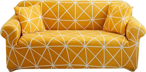 Vista 8 de AURLOE Funda de sofá estampada, Funda elástica para sillón, juego de fundas de sofá biplaza con patrones para sillón con cojines de 2 plazas, JBR