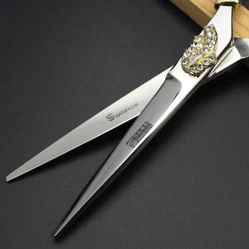 Vista 6 de SHARONDS Tijeras de peluquería profesional de 6 pulgadas, suministros de peluquería, troqueles de corte, juego de tijeras de pelo de diamante