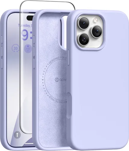 Vista 180 de GONEZ Funda magnética para iPhone 12 Case / 12 Pro Case, compatible con MagSafe, [protector de pantalla + protector de lente de cámara], funda