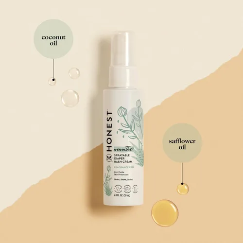 Vista 2 de The Honest Company Paquete de crema en aerosol para la dermatitis del pañal + jabón calmante para la parte inferior del bebé, hipoalergénico