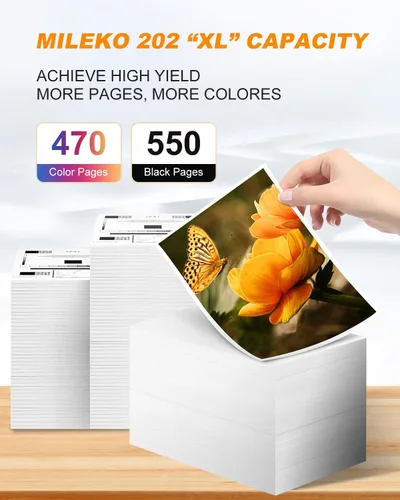 Vista 3 de 202XL - Cartuchos de tinta remanufacturados de repuesto para Epson 202 XL 202XL T202 XL T202 XL para usar con impresora de inyección de tinta todo