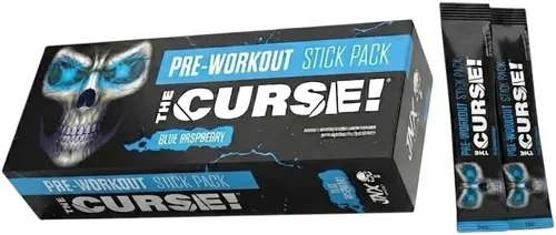 Vista 2 de JNX SPORTS The Curse! Polvo de preentrenamiento para hombres y mujeres, cafeína, beta-alanina, creatina, L-citrulina, 5 porciones, sabor a frambuesa