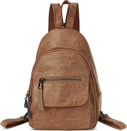 Vista 10 de Bolso tipo mochila pequeña de piel PU convertible para mujer, bolsa de hombro para damas