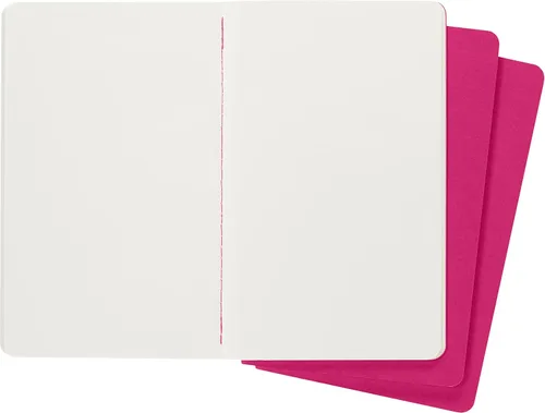 Vista 3 de Moleskine Cahier - Cuaderno de tapa suave, tamaño L (5 x 8.25 pulgadas), hojas en blanco, tapa color rosado cinético, 80 páginas (juego de 3)