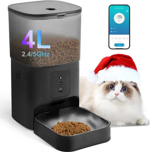 Vista 17 de Comedero automático para gatos, dispensador de alimentos Blanco