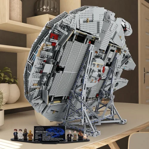 Vista 7 de Kyglaring Soporte de exhibición vertical para Lego Ultimate Millennium Falcon 75192, juego de modelos de bloques de construcción, kit