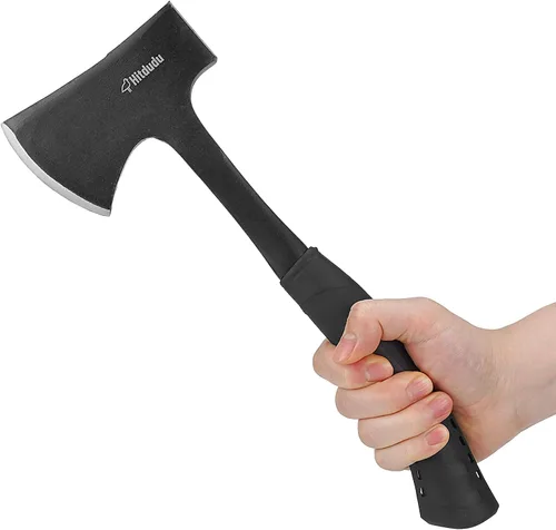 Vista 7 de Hitdudu Hacha de Campamento, Hacha de Camping de Espiga Completa Hacha Divisoria para División de Madera y Leña, Herramienta de Mazo de Mano