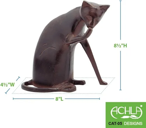 Vista 3 de Achla Designs Coy Cat, Estatua de animales de jardín